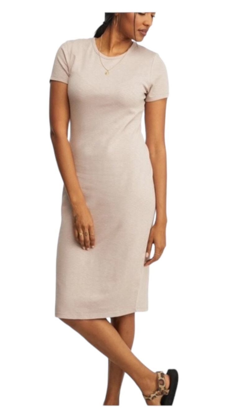 Able Women's Bark Patti Knit Short Sleeve Crewneck Midi Dress | Size M NWT